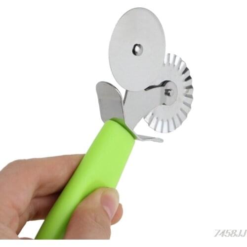 Stainless Steel Roller Pizza Cutter Round Hob Wheel Knife for Dough Tools New G03 Drop ship