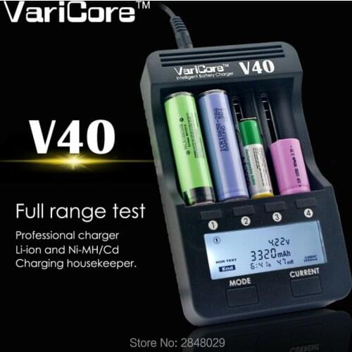 New VariCore V40 3.7 B 18650 26650 18350 16340 18500 25500 10440 17500. NiMH 1.2 The AA AAA 5V output LCD battery charger