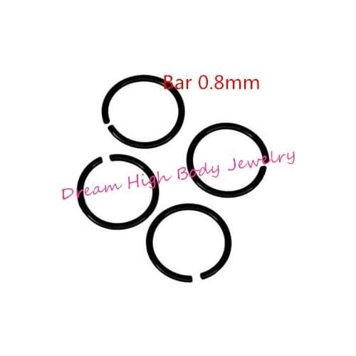 Hoop Nose Ring Earring Jewelry Black Titanium Anodized Seamless Endless Ear Tragus Cartilage Hoop Ring for women 0.8mm