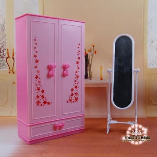 Original for closet barbie bedroom furniture 1/6 bjd princess doll accessories dream house makeup dressup set child toy gift