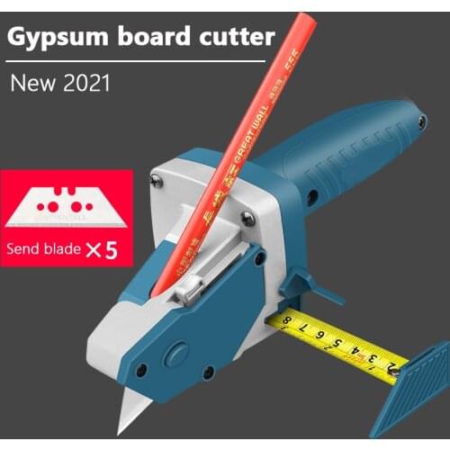 JINRUI Portable Plaster Cutter with 5m Tape Measure Multifunctional Cutting Machine for Gypsum/Foam/KT/ Card Board Cutting Tools