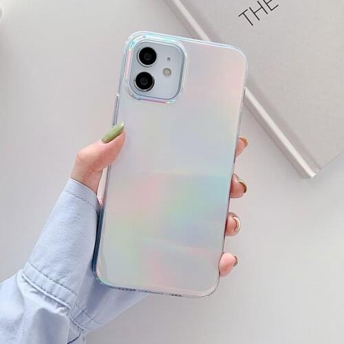 Luxury Rainbow Laser Phone Case For iPhone 12 Pro 11 Pro Max X XR XS Max 7 8 Plus SE 2020 12Mini Fashion Soft Acrylic Back Cover