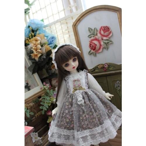 BJD doll dress is suitable for 1/31/41/6 MSD and Blythes fashion Bihaoyue Salsa dress + simple white headpiece two-piece set