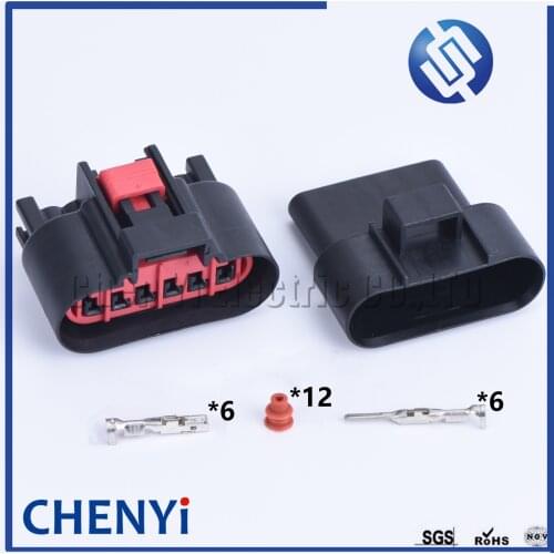 1 set 6 pin waterproof auto connectors plug (1.5) male and female,including terminals and seal waterproof plugging