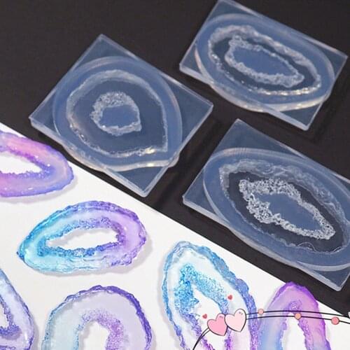 Silicone DIY Epoxy Resin Mold Crystal Quartz Rock Cluster Geode Druzy Gem Pendant Silicone Mold For Resin Jewelry