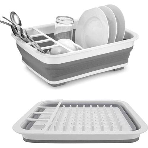 Kitchen Drainage Dish Rack Foldable Dish Rack Tableware Storage Folding Dish Rack Tableware Rack Cup Rack Kitchen Tools