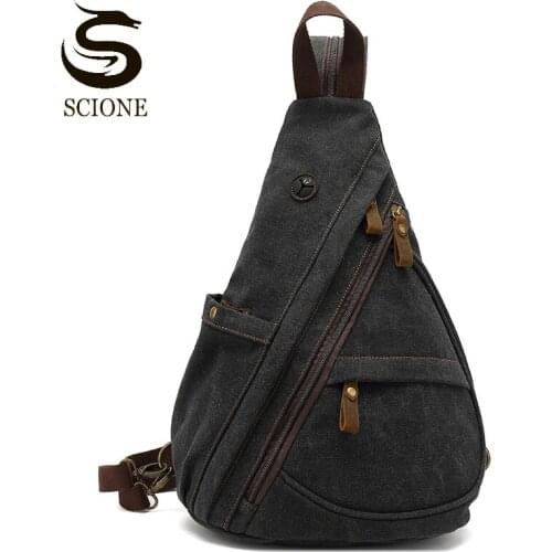 New Mens Casual Chest Bag Male High Quality Canvas Shoulder Bags multifunctional Travel Crossbody Bags Multi-pocket Pouch XA77M