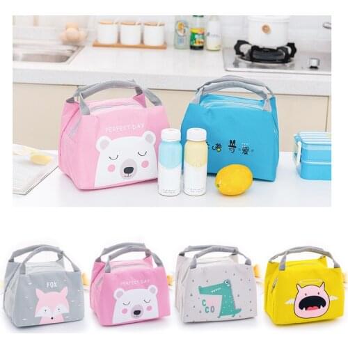 Baby Food Insulation Bag Portable Waterproof Thermal Oxford Lunch Bags Convenient Leisure Cute Cartoon Picnic Tote Baby Storage