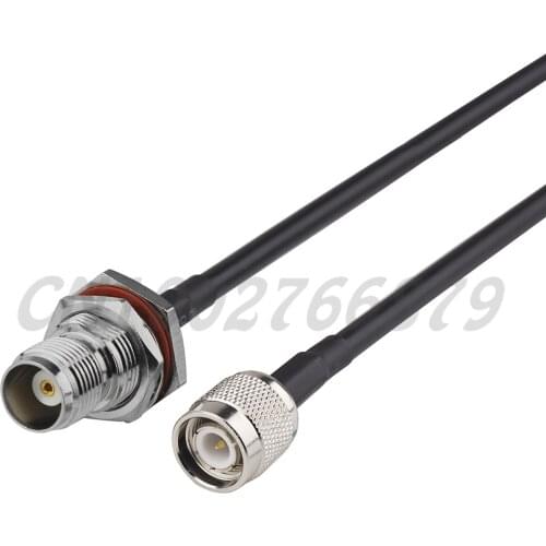 60cm RF TNC Jack Bulkhead O-ring straight to TNC Plug Straight Pigtail Jumper Cable RG58 for Wireless Antenna