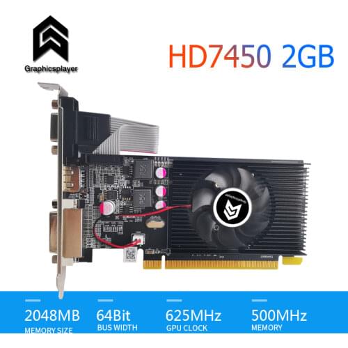 Graphics card pci express HD7450 2GB DDR3 64bit LP placa de video card PC for ATI