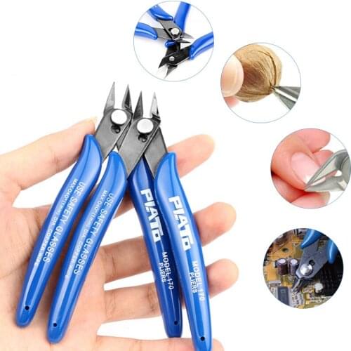 1Pcs Electrical Wire Cable Cutters Cutting Side Snips Pliers Mini Functional Hand Tools Stainless Steel Anti-slip Blue Pliers