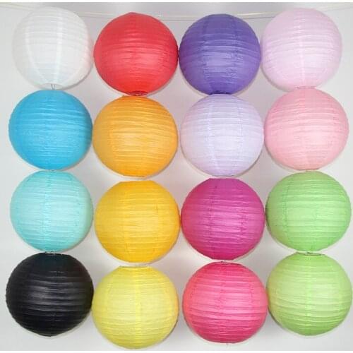 10-15-20-25-30-35-40cm White Blue Purple Pink Green Chinese Paper Lanterns Wedding Christmas Halloween Decoration Paper Balls
