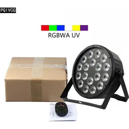 18x12w Wireless Remote Led Par Lights DMX512 Large Lens RGBW 4in1 Led Flat Par Led Dj Lights Equipment Disco Lights