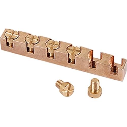 43mm Brass 6 String Bass Nut Slotted Height Adjustable for Bass Replacement