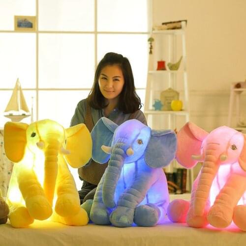 50cm Colorful Glowing Elegant Plush Toys Kawaii Light Up Led Elephant Stuffed Toys Doll Kids Christmas Gift
