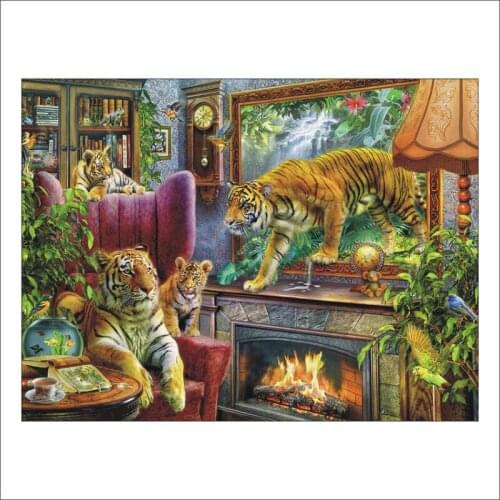5D DIY Diamond Painting Square Diamond "Animal Tiger" Mosaic Rhinestone Embroidery Home Decoration Mural Gift T338