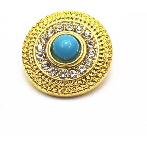 6pcs/lot Gold Color Round Snap Buttons Rhinestone Buttons Charms Jewelry Fit 18mm/20mm DIY Snap Bracelet Necklace Jewelry