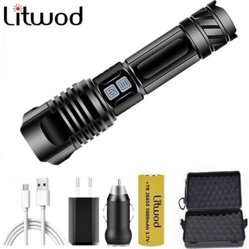 9-core XHP90.2 Brightest Zoomable Led Flashlight USB Rechargeable Power Bank Battery Flash Light Torch Aluminum Waterproof 30W