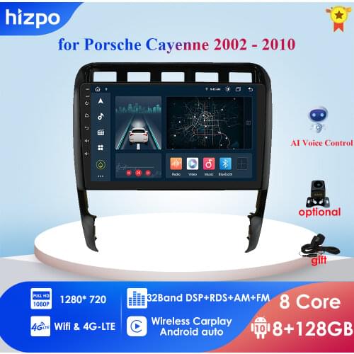 For Porsche Cayenne 957/955 2002-2010 Android Head Unit 2 DIN Car Multimedia Video Player Navigation GPS WIFI Stereo with Frame