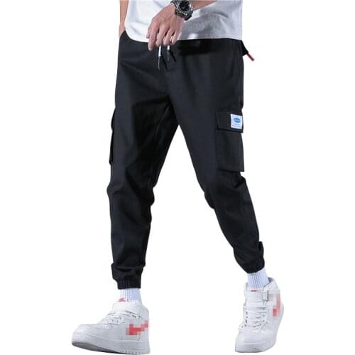 Hip hop men casual cargo pants skinny sweatpants joggers korean streetwear trousers harajuku track pants pantalones hombre