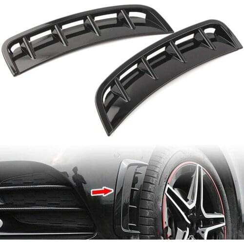 Black Front Wheel Side Air Vent Canards Trim Decoration for Mercedes-BENZ A-Class W177 A200 A250 A220 A35 AMG 2019 2020