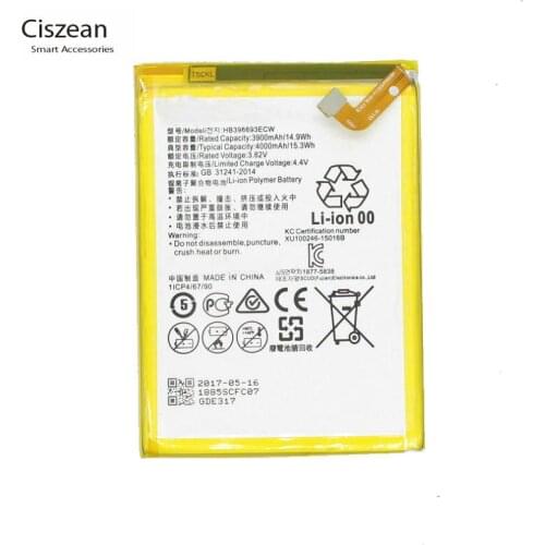 Ciszean 1x 4000mAh HB396693ECW Replacement Battery For Huawei mate 8 mate8 Batteries Batteria Batterij