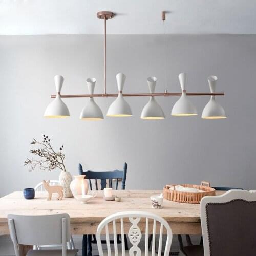 Designer restaurant hanging lamps simple postmodern creative cafe dining room table bar Nordic pendant lights wood