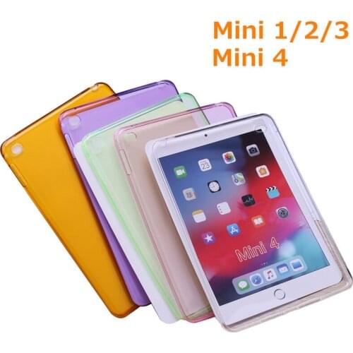 For iPad Mini 1 2 3 4 5 Case Soft TPU Clear Crystal Bumper Cover for iPad Mini 7.9" Ultra Thin Transparent Silicone Case A1550