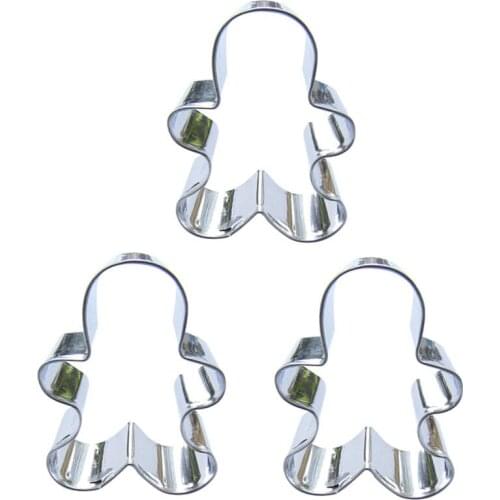 Gingerbread Man shape 3 piece biscuit cutting molds, baking tools, cake decorating soft candy tools