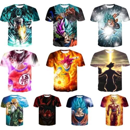 2021 new dragon ball theme top fashion cartoon anime cool mens T-shirt male anime 3DT shirt boy street summer clothing