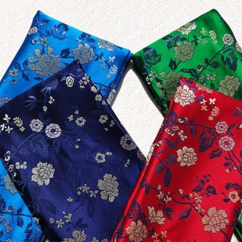 Chinese imitation silk brocade jacquard patterned fabrics by the meter sewing dress cheongsam DIY design apparel fabric