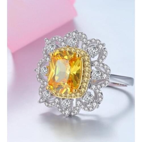 HIBRIDE Classic Fashion Vintage Royal Noble Engagement Ring For Women Cubic Zirconia Paved Flower Shape Finger Ring Bijoux R-11