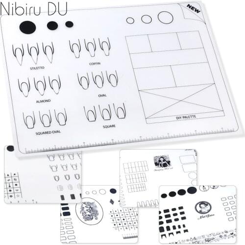 Nail Art Mat Silicone Nail Templates Stamping Mat Foldable Washable Pad Tool For Manicure
