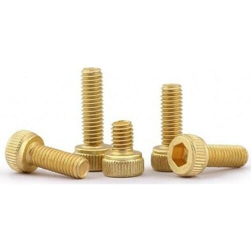 10PCS M2M2.5M3 Brass Screws Cylinder Head Hexagon Bolt Cup Head Hexagon Screw