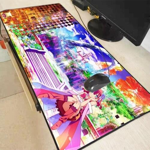 MRGBEST Anime No Game No Life Locking Edge Large RGB Mouse Pad Waterproof Game Desk Mousepad Keyboard Mat for Warcraft Dota LOL