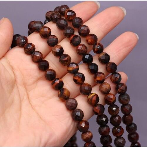 New Style Natural Stone Beads Round Section Yellow Tiger Eye Loose Bead 8 MM For Jewelry Making DIY Necklace Earrings Accessory