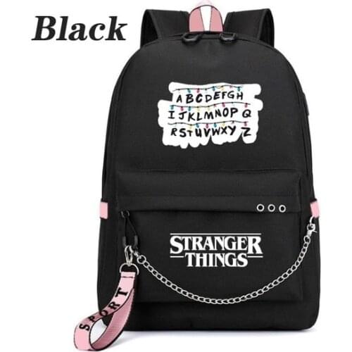 New Stranger Things backpack Multifunction USB Charging Travel Canvas Student Backpack For Teenagers Boys Girls School Bag