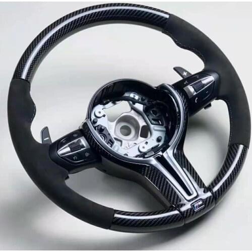 OEM Cuatomized carbon Fiber Sports Steering Perforated Leather Wheel Alcantara Compatible for BMW M3/M4/M5 2015-2021