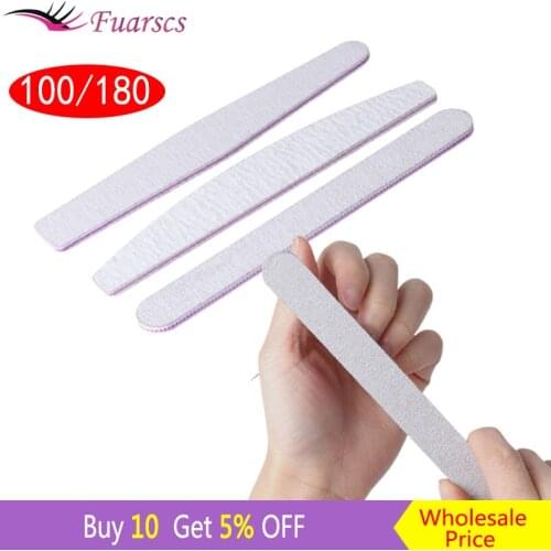 Professional Nail File 100/180 Half Moon Sandpaper Nail Sanding Blocks Polishing Manicure Care Tools for nails accessories tool