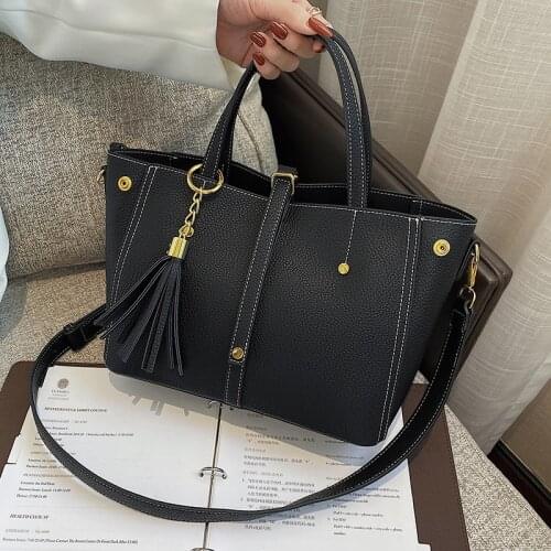 PU Large Capacity Ladies Top-Handle Bags Women Leather Shoulder Bag Trend Handbags Casual Big Crossbody Bags For Girls 2021 Sac