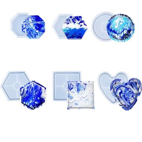 Various Design Silicone Pallet Molds Hexagonal Coaster Molds Heart-shaped Round Square Oval Concrete Pallet Molds