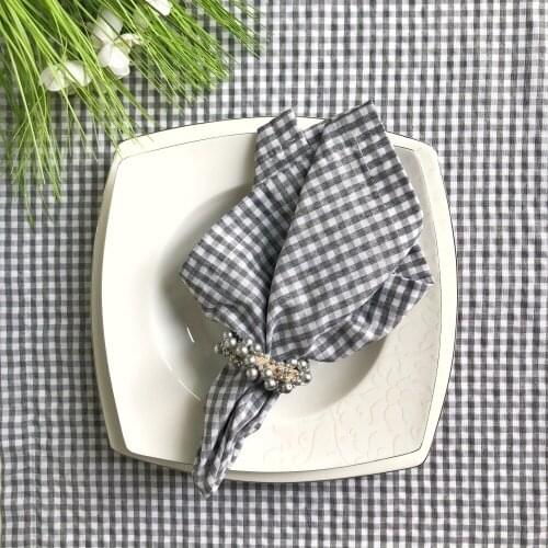 Loseta Gray 12 PCS Napkins Cotton Fabric Napkin Table Dinner Napkins Special Day Hand Made 40 CM X 40 CM