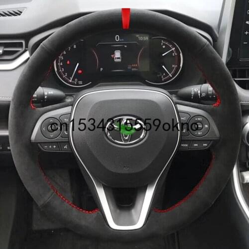 DIY Car Steering Wheel Cover Custom Fit For Toyota Corolla RAV4 Avalon Highlander 2021 Car Accessories