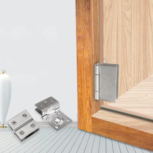 KK&FING Glass Door Hinge Clip Cabinet Zinc Alloy Hardware Display Cabinet Glass Furniture Hinge