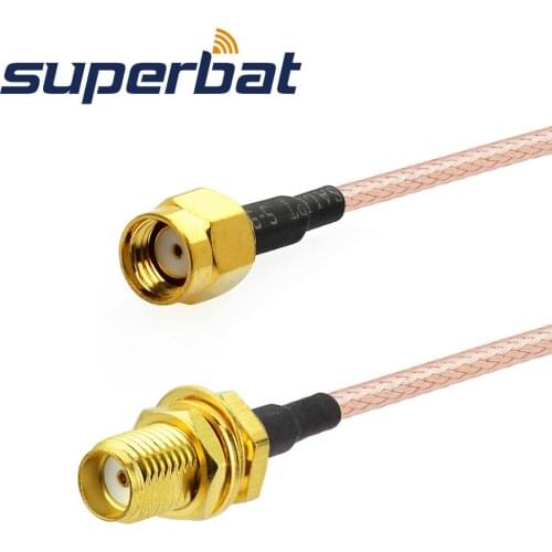 Superbat SMA Jack to RP SMA Plug Jumper Cable RG316 15cm for Wifi Router