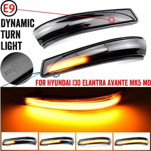 LED Dynamic Side Mirror Indicator Blinker Sequential Light For Hyundai Elantra GT Avante MK5 MD UD 11-15 Veloster i30 GD