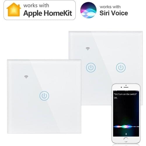 Homekit WIFI Smart lamp Switch Smart Home Wall Switch IOS System Siri Voice Control Touch Sensor light Switch 1/2 Gang 220V EU