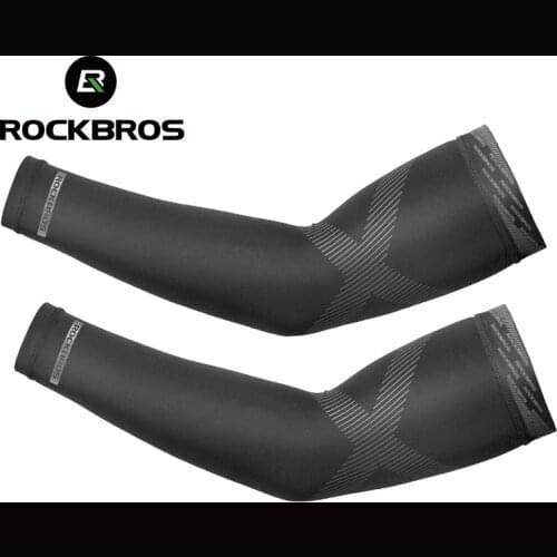 ROCKBROS Cycling Sunscreen Anti-UV Arm Sleeves Ice Silk Fabric Basketball Outdoor Volleyball Sleeves Sport Fitness Arm Warmers