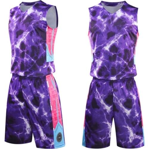 High Quality men basketball jersey set college team basketball training suit clothes breathable basketball jerseys uniform print