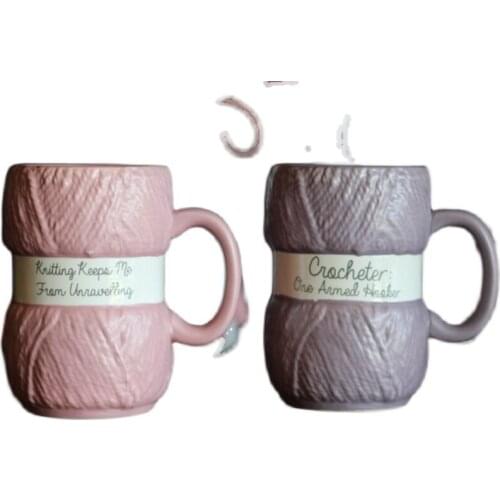 Japanese single woolen embossed ceramic mug lavender pink teacup water cup decorative cup